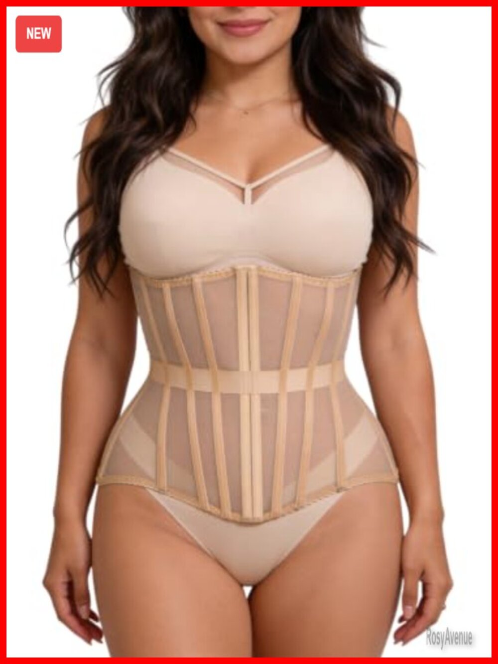 Mesh Corset Waist Trainer Underbust Lace Up Waist Cincher Shapewear